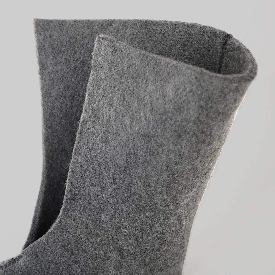 GRAY : Men Felt Replacement Liner 8mm for Tundra Boots Front View