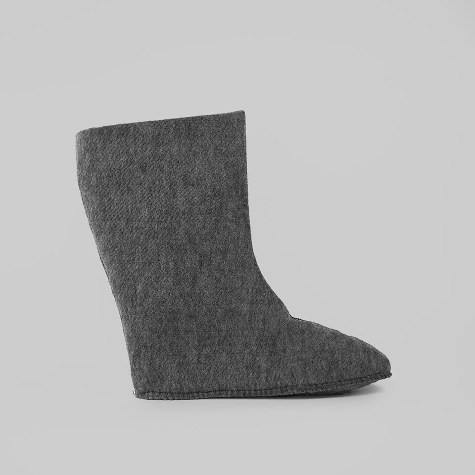 GRAY : Men Felt Replacement Liner 8mm for Tundra Boots Top View