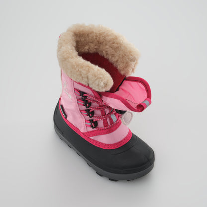 Pink : Cascade Kids Winter Boots - Three-Quarter Top View