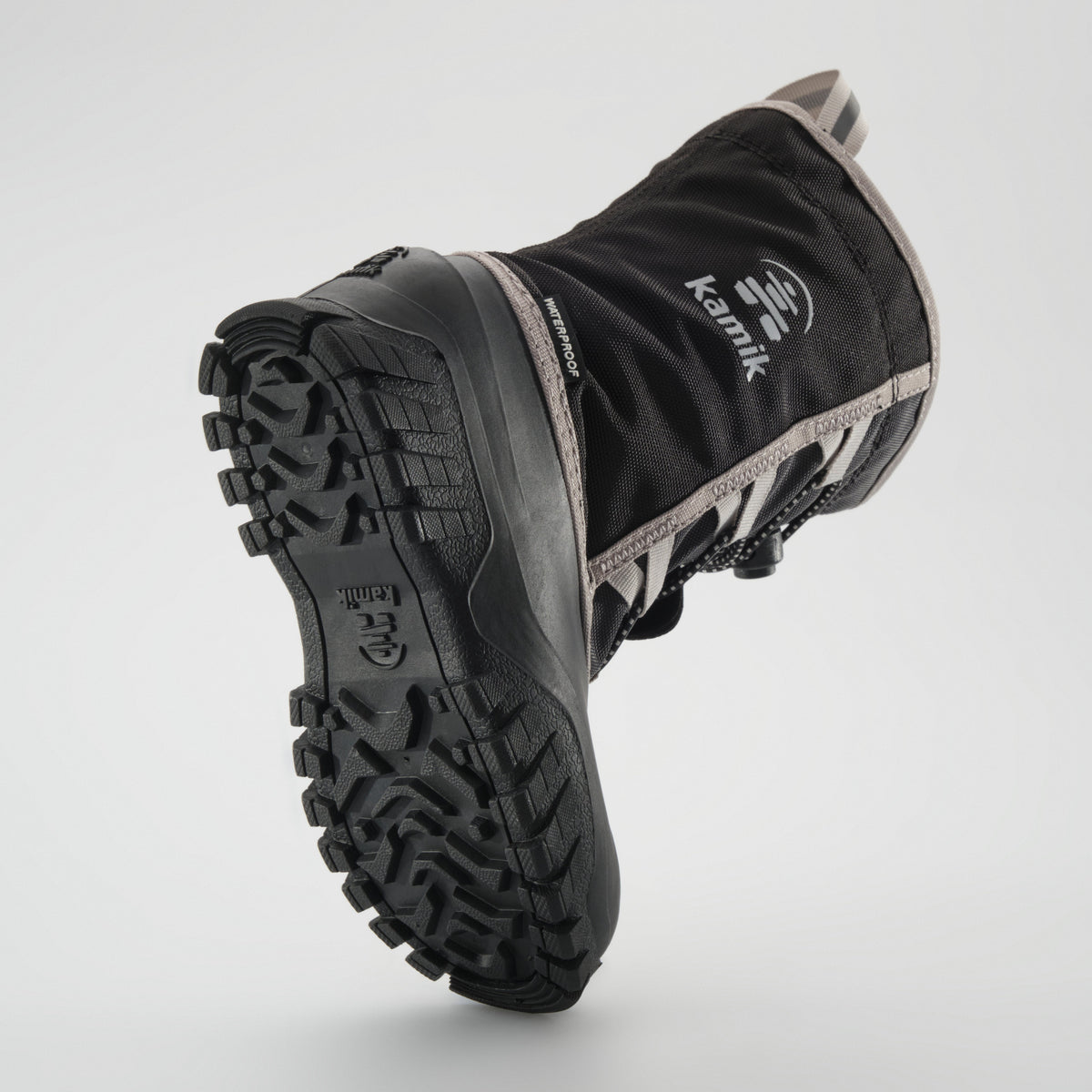 Black-Charcoal : Freezie Kids Winter Boots - Outsole View