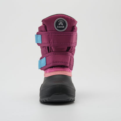 Magenta : Hibou Toddlers Winter Boots - Front View