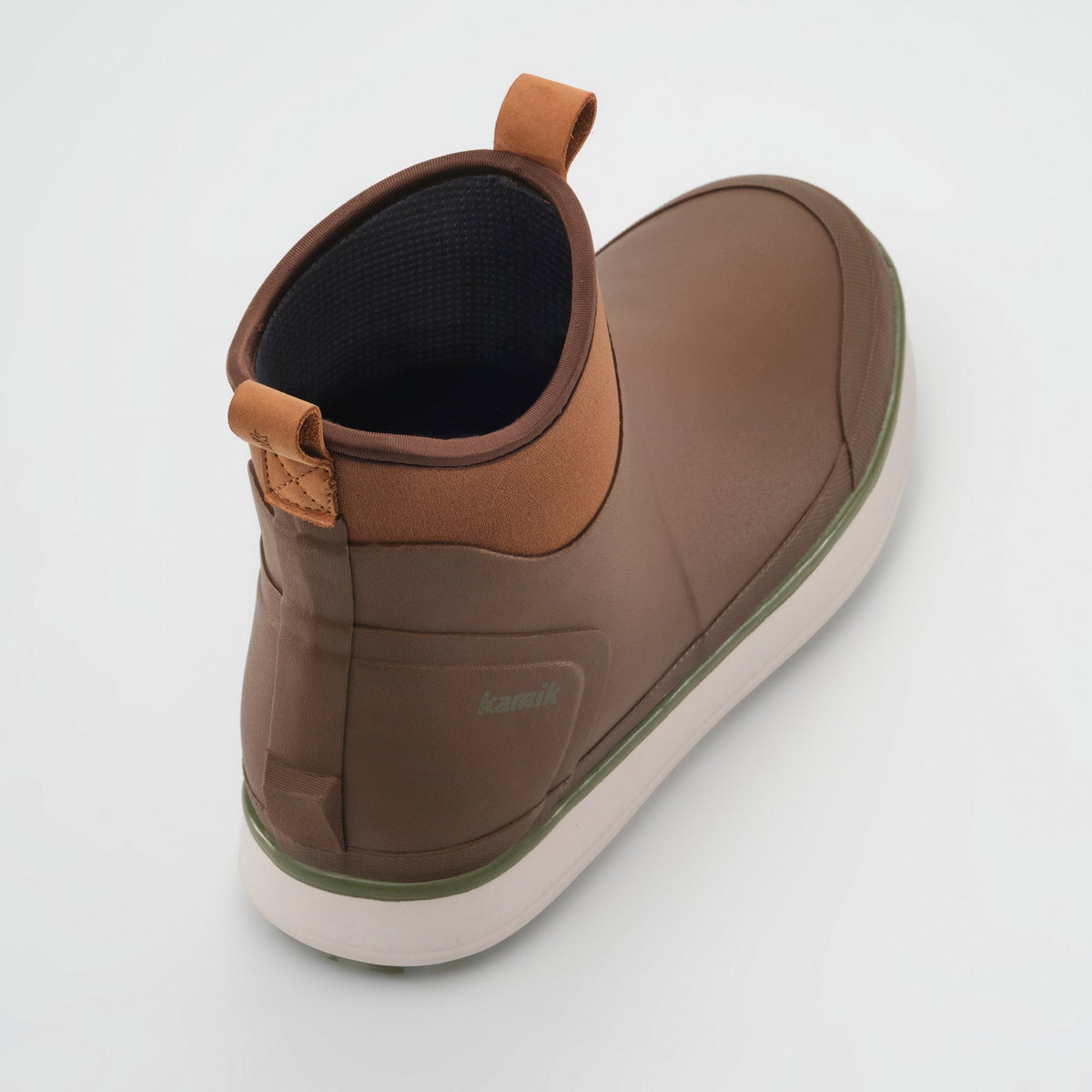 Dark Brown : Lowtide Men's Rain Boots - Three-Quarter Top View