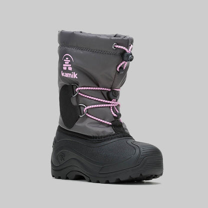 Charcoal : Northpole Kids Winter Boots - Three-Quarter View