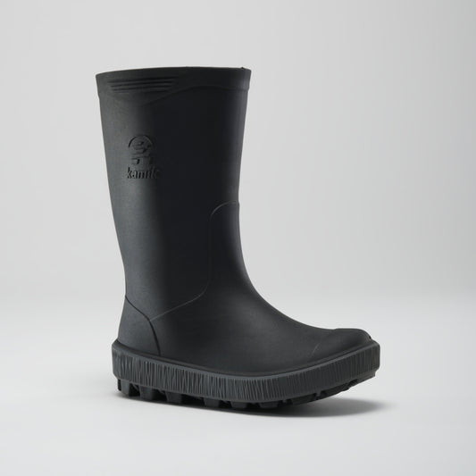 Black-Charcoal : Riptide Kids' Rain Boots - Main View