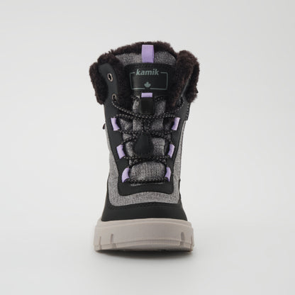 Charcoal : Seeker F Kids Winter Boots - Front View
