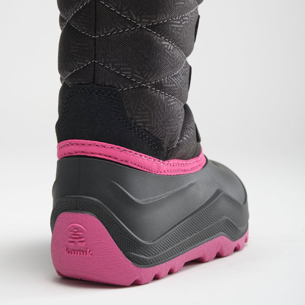 Black-Rose : Snowangel Kids Winter Boots - Three-Quarter Back View