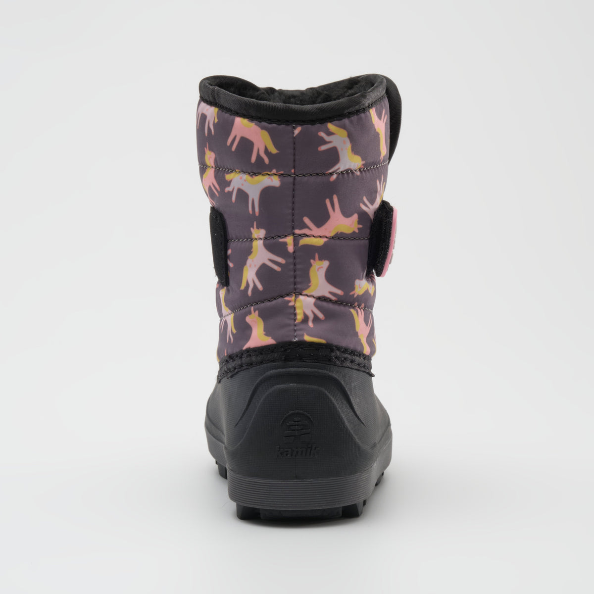 Charcoal : Snowbug 7 Print Toddlers Winter Boots - Back View