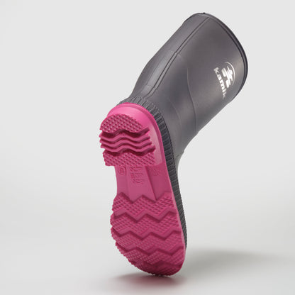 Charcoal-Magenta : Stomp Kids' Rain Boots - Oustole View