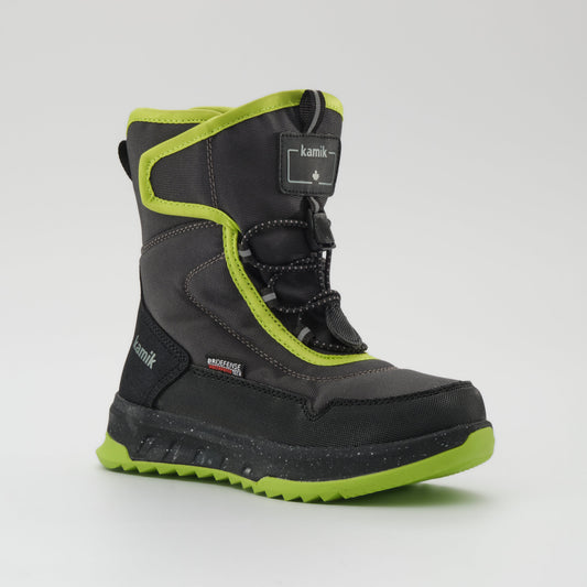 Charcoal-Lime : Stormex EZ Kids Winter Boots - Main View